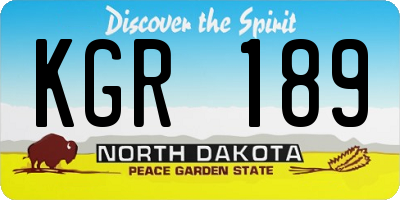 ND license plate KGR189