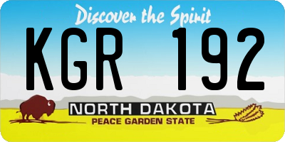 ND license plate KGR192