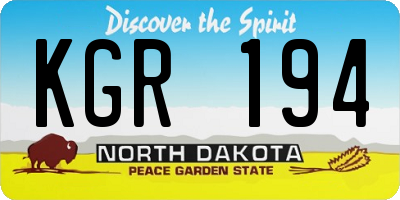 ND license plate KGR194