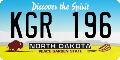 ND license plate KGR196