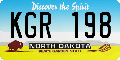 ND license plate KGR198