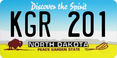 ND license plate KGR201