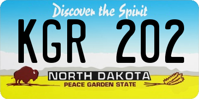 ND license plate KGR202