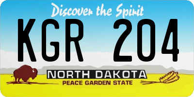ND license plate KGR204