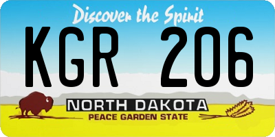 ND license plate KGR206