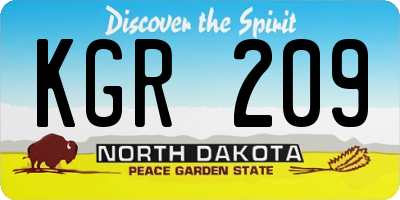ND license plate KGR209