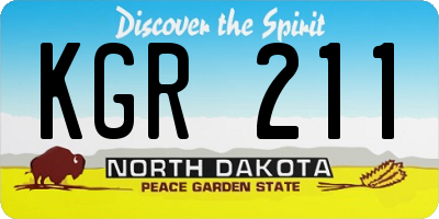 ND license plate KGR211