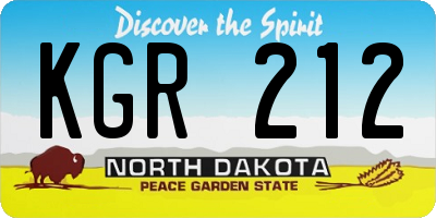 ND license plate KGR212