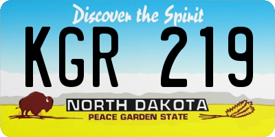ND license plate KGR219