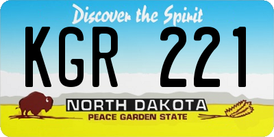 ND license plate KGR221