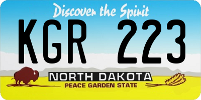 ND license plate KGR223