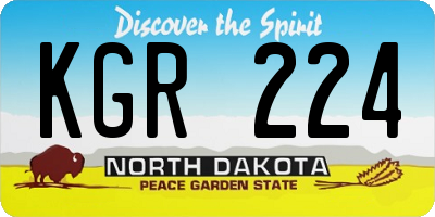 ND license plate KGR224