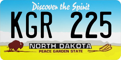 ND license plate KGR225