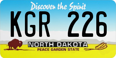 ND license plate KGR226