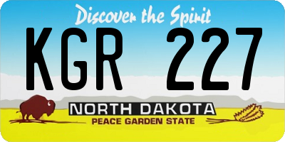 ND license plate KGR227