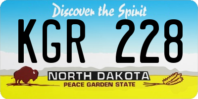 ND license plate KGR228