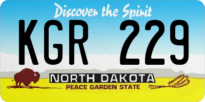 ND license plate KGR229