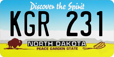 ND license plate KGR231
