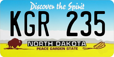 ND license plate KGR235