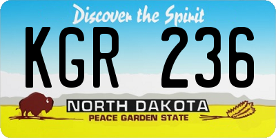 ND license plate KGR236