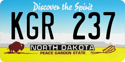 ND license plate KGR237