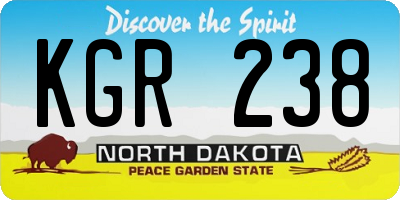 ND license plate KGR238