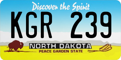 ND license plate KGR239