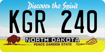 ND license plate KGR240