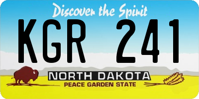 ND license plate KGR241