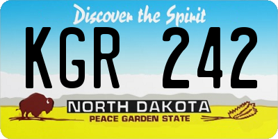 ND license plate KGR242