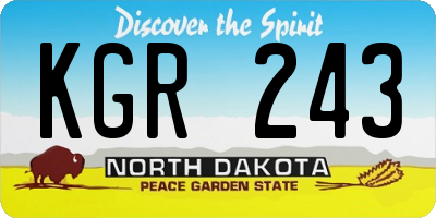 ND license plate KGR243