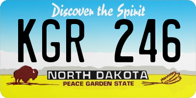 ND license plate KGR246