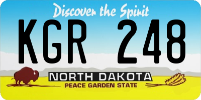 ND license plate KGR248