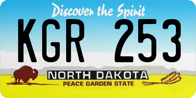 ND license plate KGR253