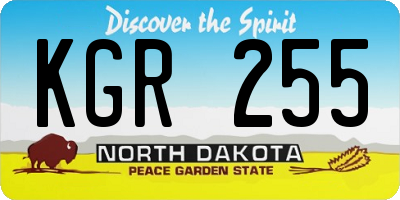 ND license plate KGR255