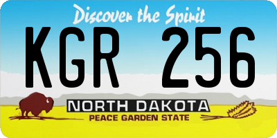 ND license plate KGR256