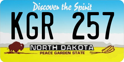ND license plate KGR257