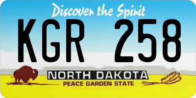 ND license plate KGR258
