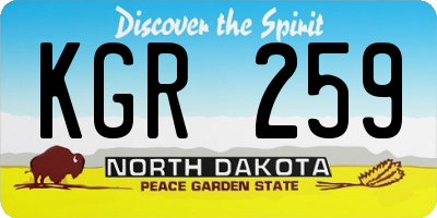 ND license plate KGR259