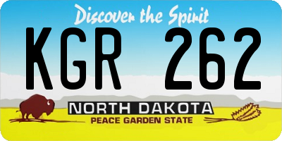 ND license plate KGR262