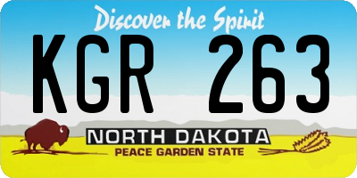 ND license plate KGR263