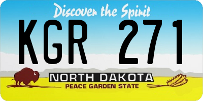 ND license plate KGR271