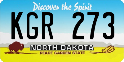 ND license plate KGR273