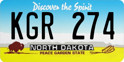 ND license plate KGR274