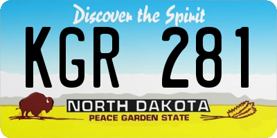 ND license plate KGR281