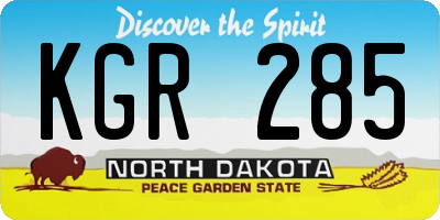 ND license plate KGR285