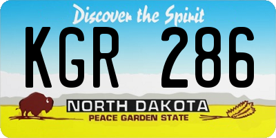 ND license plate KGR286