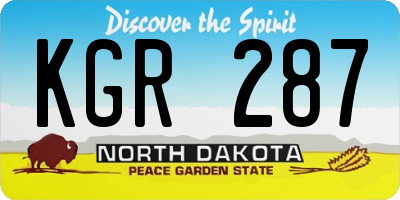 ND license plate KGR287
