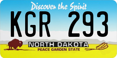ND license plate KGR293
