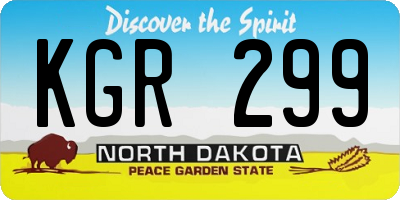 ND license plate KGR299